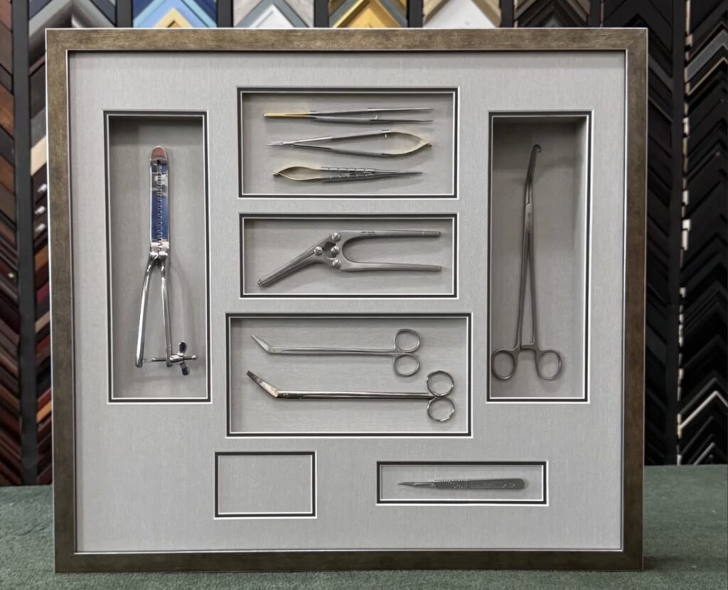 Custom Shadow box for doctors medical Instruments in Pembroke Pines