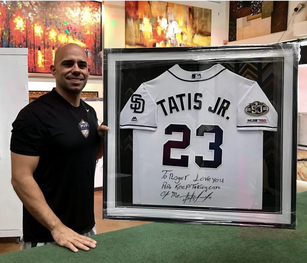 Custom fraude signed baseball jersey display case museum-quality framing