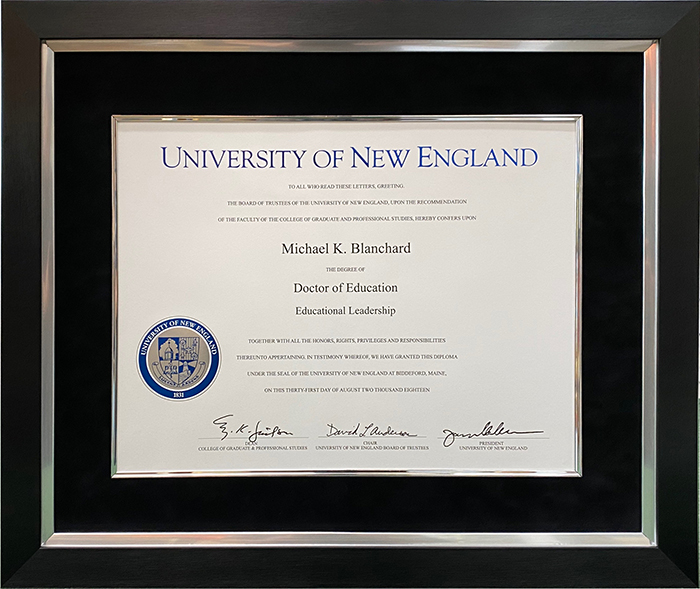 Custom diploma framing with museum glass in Pembroke Pines by Art Frame Decor